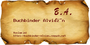 Buchbinder Alvián névjegykártya